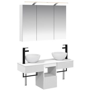 Juego De Muebles De Baño 4 Pcs Blanco 100 X 14,5 X 70 Cm Vidaxl