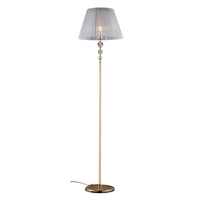 lampara de pie ruben en oro y cristal 1 luz con pantalla dm45 180 o45 bl267-ph-or
