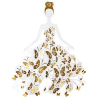 decoracion de pared para colgar motivo vestido de noche en metal oro blanco 62x2x75 cm dec05069