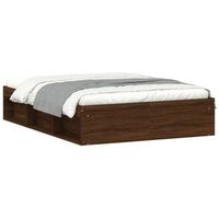 estructura de cama de matrimonio roble marron 135x190 cm vidaxl