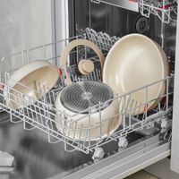 16 piezas juego de ollas aluminio antiadherente ceramico blanco