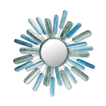 Decoración Pared De Metal Art Mirror Sun Multicolor 75x75x5 Cm