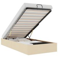 estructura de cama otomana sin colchon tela crema 90x200cm vidaxl