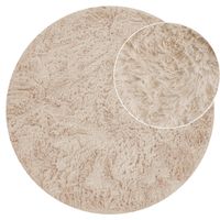 alfombra de pelo largo silvana crema 160 cm redondo