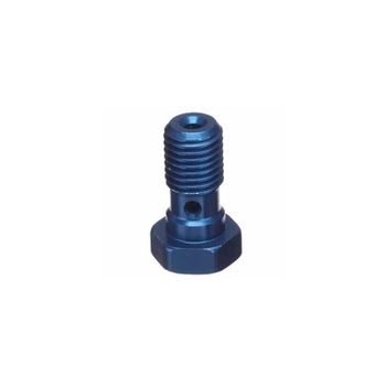 Tornillo banjo M10x1.25 simple cabeza plana alu azul