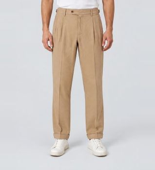 Berwich para hombre. ts1620x Pantalón Retrolong beige (46), Casual, Algodón, Clásico
