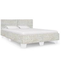estructura de cama sin colchon ratan natural gris 140x200 cm vidaxl