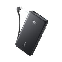 power bank anker zolo 10000 mah 30w 1 usb-c 1 cable retractil usb-c 1 usb-a negro