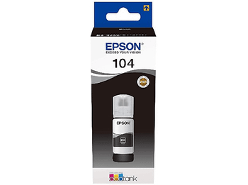 Botella de tinta - Epson 104 EcoTank, Compatible con ET-2865 / ET-2876 ET-1810, 65 ml, Negro