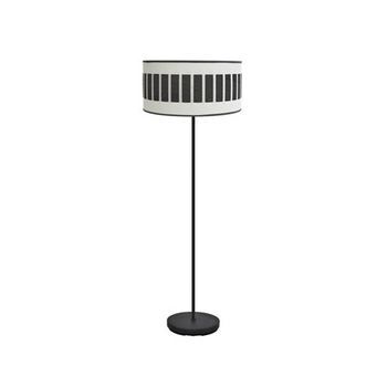Pie Salon Ivanna 1xe27 Negro/blanco-madera Negra 163x40x40 Cm
