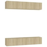 juego de muebles de salon 4 piezas roble sonoma 80x30x30 cm vidaxl