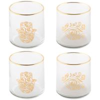 vasos de agua mano de fatma y ojo dorado - lote de 4