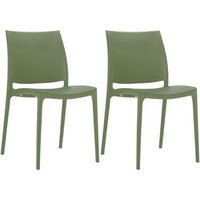 set de 2 sillas apilables maya plastico oliva 50x44x81 cm clp