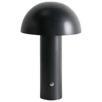 Lámpara De Mesa Moderna De Hierro Para Interior Y Exterior Con Luz Led Inalámbrica Seta Negro Bojo