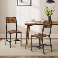 2 sillas de comedor de 36 x 466 x 871 cm de color marron y negro