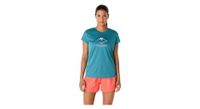 maillot de manga corta para mujer asics fujitrail logo azul