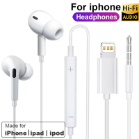 auriculares originales para apple iphone 14 pro max lightning 13 12 11 mini x xs xr se 6 7 8 plus auriculares intrauditivos con cable