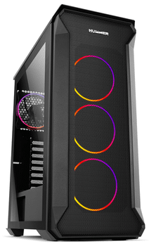 CAJA SEMITORRE NOX HUMMER QUANTUM VENTANA ARGB S/F USB 3.0 NEGRO