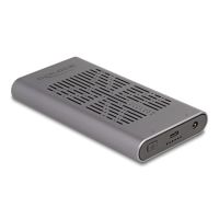 caja pc delock ssd m2 nvme pcie aluminio gris usb type-c clonacion