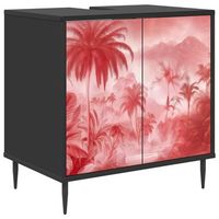 mueble de cuarto de bano aachen roble negro 60 x 40 x 61 cm vidaxl