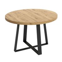 mesa de comedor duna redonda extensible nordicnegro o110-158x77 cm