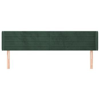 Cabecero Cama Mueble De Dormitorio De Terciopelo Verde Oscuro 183 X 16 X 78/88 Cm Verde M02_0008589
