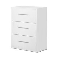 mesita de noche 3 cajones - venprodin - 61x40x28 blanco