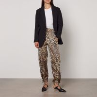 ganni printed satin trousers - uk 12