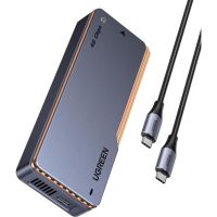 caja pc ugreen ssd m2 2280 aluminio gris y plata usb-c nvme