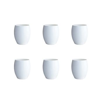 Vasos de agua blancas acrílico - set de 6