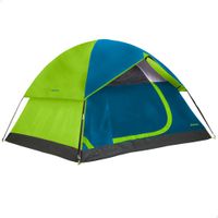 aktive - tienda de campana tipo iglu 4 personas una habitacion medidas 240x210x130cm doble techo antilluvia puerta doble con cremallera y mosquitera superior carpa camping