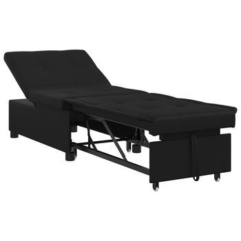 Sofá Cama Desplegable Negro 194 X 67 X 82 Cm Microfibra Vidaxl