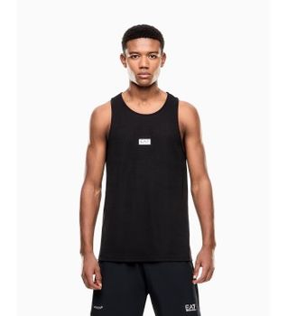 EA7 para hombre. 7M001344_AF22268 Camiseta Top Vigor7 M negro (L), Deportivo, Poliéster, Sin mangas / Tirantes