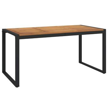 Mesa De Jardín | Mesa De Exterior Con Patas En U Madera Maciza Acacia 160x80x75 Cm