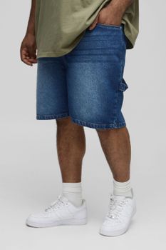 Pantalón Corto Plus Vaquero Estilo Carpintero, Gris