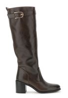 botas de piel con hebilla decorativa dark brown 39