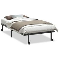 estructura de cama sin colchon plegable negro acero 100x190 cm vidaxl