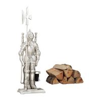chimenea caballero de hierro fundido de cuatro piezas plateado