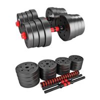 set de mancuernas ajustables 2 en 1 con barras para musculacion - multifuncional 50kg
