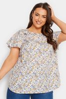 yours blusa de flores con volantes en hombros mujer curvy y tallas grandes yours