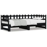 sofa cama extraible madera maciza de pino negro 2x90x190 cm vidaxl