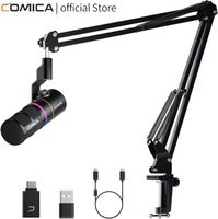 microfono inalambrico dinamico comica d10 pro rgb cardioide usbxlr con reduccion de ruido para streaming entrevistas y podcasts