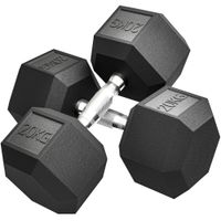 homcom mancuernas con agarre estriado mancuerna de hierro fundido 2 x 20kg para casa gimnasio entrenamiento de fuerza