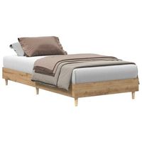 cama individual  cama para adultos  estructura de cama sin colchon roble artesanal 75x190 cm madera