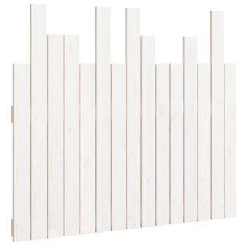 Cabecero De Cama Pared Madera Maciza Pino Blanco 95,5x3x80 Cm