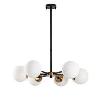 lampara de techo akkas-10085 crema antigua negro metal vidrio 73x73x35-72 cm