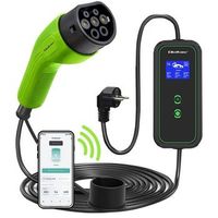 qoltec mobile ev car charger adjustable 2in1 type2  35kw  230v  wi-fi  lcd  portable  wallbox  5m