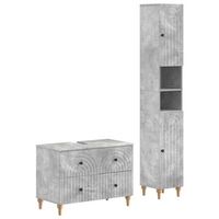 juego de gabinete de bano de 2 piezas alkmaar gris hormigon vidaxl