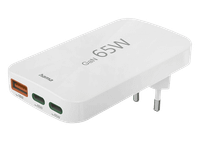 cargador de pared - hama 00201976 universal 2x usb-c 1x usb-a 65w mini plano pd blanco