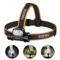 linterna frontal sofirn hs22 sft25r led 2500lm 18650 4000mah ajuste de temperatura de color continuo de 2700-6000k interruptor doble